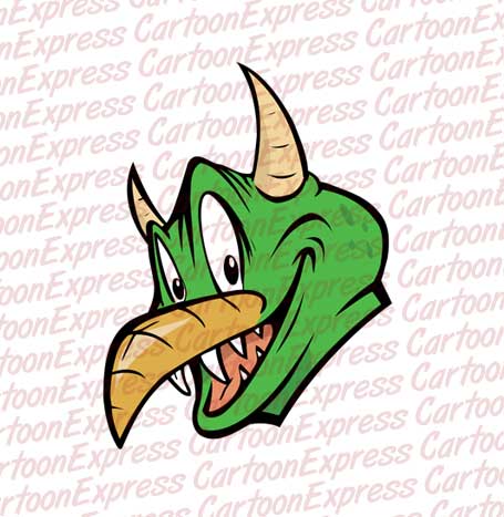 happy green monster head